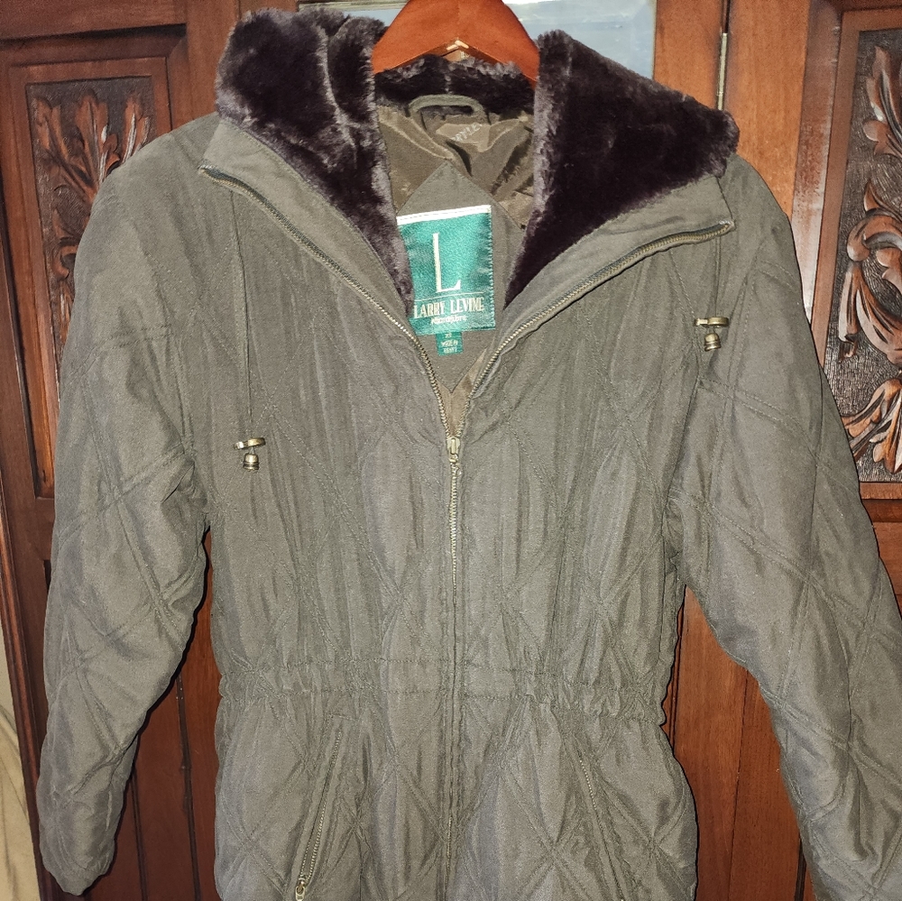 Larry Levine quilted jacket brown XS